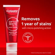 (2 pack) Colgate Optic White Stain Fighter Clean Mint Paste Teeth Whitening Anticavity Toothpaste, 3.8 oz
