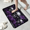 thumbnail image 3 of SPXUBZ Skull Roses Black Purple Pattern Non Slip Kitchen Mats Bathroom Rugs Floor Mats for Floor 31.5x20 inch, 3 of 5
