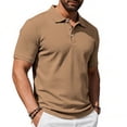 thumbnail image 2 of Mens Waffle Knit Golf Shirt Short Sleeve Collared Modern Fit Summer Business Casual Button Down Quick Dry Athletic Pullover Shirts, Soft Stretch Lightweight Breathable Tees for Daily Wear, 2 of 7