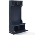 thumbnail image 4 of Crosley Furniture Shoreline Coastal Wooden Hall Tree in Navy, 4 of 12