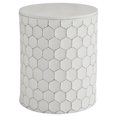 thumbnail image 1 of Signature Design by Ashley Polly Geometric Honeycomb Indoor & Outdoor Accent Stool, White, 1 of 5