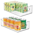 thumbnail image 1 of Contenedores de almacenamiento mDesign anchos de plástico, paquete de 2 unidades, transparentes, 1 of 9
