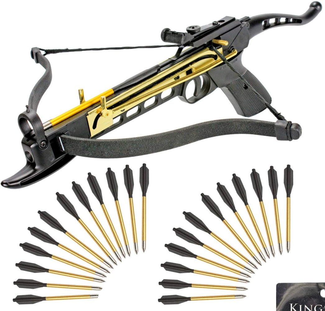 2 Arrows New 120LBS Recurve Crossbow Black 185+FPS Hunting Youth Bow 