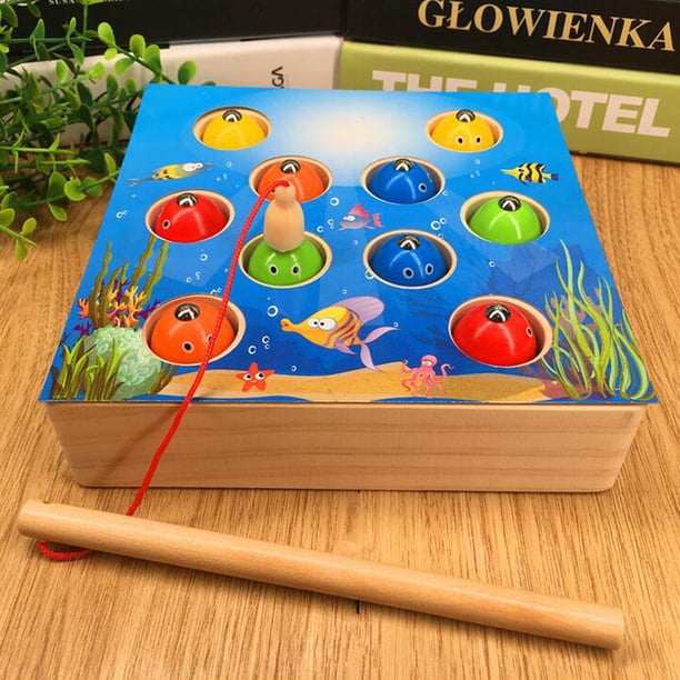 Juguetes Para Niños Para Niñas Varils, Magnéticos De Para Niños Yotijar Juguete de pesca magnético de madera