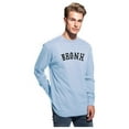 thumbnail image 2 of Daxton Retro Bronx Arch Font Long Sleeves T Shirt Soft Medium Weight Cotton, Sky Tee Black Font, L, 2 of 2