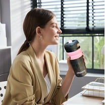 Kraoden Large Capacity Fitness Sports Water Bottle, Edibility Grade Plastic, Leakproof Locking Cover, Hand Strap, Stirring Filter, Food Safe, for Gym, Outdoor, Office, Sports Activities