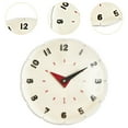 thumbnail image 3 of yuksok Decorative Wall Clock Desk Clock Round Minimalist Wall Hanging Clock for Bedroom Beige, 3 of 7