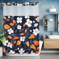thumbnail image 6 of Spring Flowers No Hooks Shower Curtain with Snap-in Liner Retro Pastoral Orange Leaf Shower Curtains for Bathroom, Waterproof, Easy Install, Washable 48"x72", 6 of 9