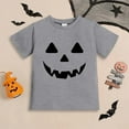 thumbnail image 2 of Tisuna Little Boys Girls Halloween Shirt Cartoon Print Short Sleeve Crew Neck Top Comfortable Leisure Kids T Shirt Grey Size 4-5 Years, 2 of 4