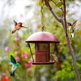 thumbnail image 6 of Bird Feeders Outdoor Clearance Metal Bird Feeder for Outside Hanging Bird Feeders 19cm Large Roof Tray Brushed Copper 5 Port, 6 of 7