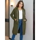thumbnail image 2 of Sudaderas con capucha Ablanczoom Fashion, con cierre completo, para mujer, color verde militar, 2 of 6
