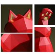 thumbnail image 4 of Escultura de resina gato de la suerte estatua decoración moderna decoración del hogar-rojo L, 4 of 4
