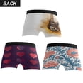 thumbnail image 2 of IAUYY Large Men's Underwear Boxer Briefs 88% polyester+12% Spandex,Cool & Breathable 3-Piece Gift Box Set Men Briefs,Guitar Watercolor Background Heart Symbol Icon Set Hand-drawn French-style Flowers, 2 of 8