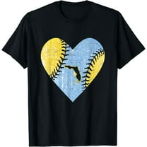 Tampa Bay Baseball Heart with Sun Ray Map of Florida Vintage T-Shirt