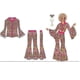 thumbnail image 1 of 2026 Retro 60s 70s Cosplay Hippie Stage Costume Earrings Necklace Female Roleplay Outfits Halloween Carnival Party Disguise Suit, 1 of 4