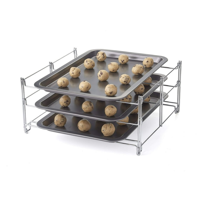 Nifty Solutions 3-Tier Cooling Rack – Non-Stick, Wire Mesh Design, Black 