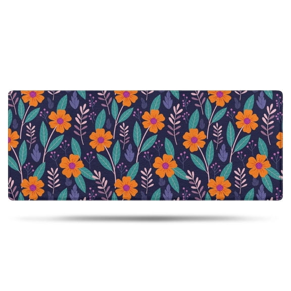 Pioneer Flower Floral Print Pattern Bathroom Rugs Mat, Non Slip Microfiber Bathroom Rug with Rubber Backing, Soft Mats for Bathroom Floor Tub Shower, 24"x60"