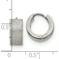 thumbnail image 4 of Stainless Steel Polished And Sandblasted 6mm Hinged Hoop Earrings (13 X 13) Made In China sre1232, 4 of 5