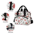 thumbnail image 5 of Lunch Bag Portable Crossbody Meal Bag Cooler Bag Insulated Lunch Bag Food Bag Handheld & Crossbody Design Red Line Flower, 5 of 6