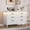 White, variant on Kicctian 5-Drawer Dresser with LED Lights & Power Outlet – Double Wooden Chest for Bedroom, Closet, Entryway, Hallway,Brown