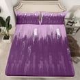thumbnail image 2 of jejeloiu Graffiti Stripe Twin Sheet Sets,Abstract Geometric Pattern Twin Fitted Sheet,Purple Batik Artwork Flat Sheet For Girls Boys,Super Cozy Room Decor,3-Piece, 2 of 7