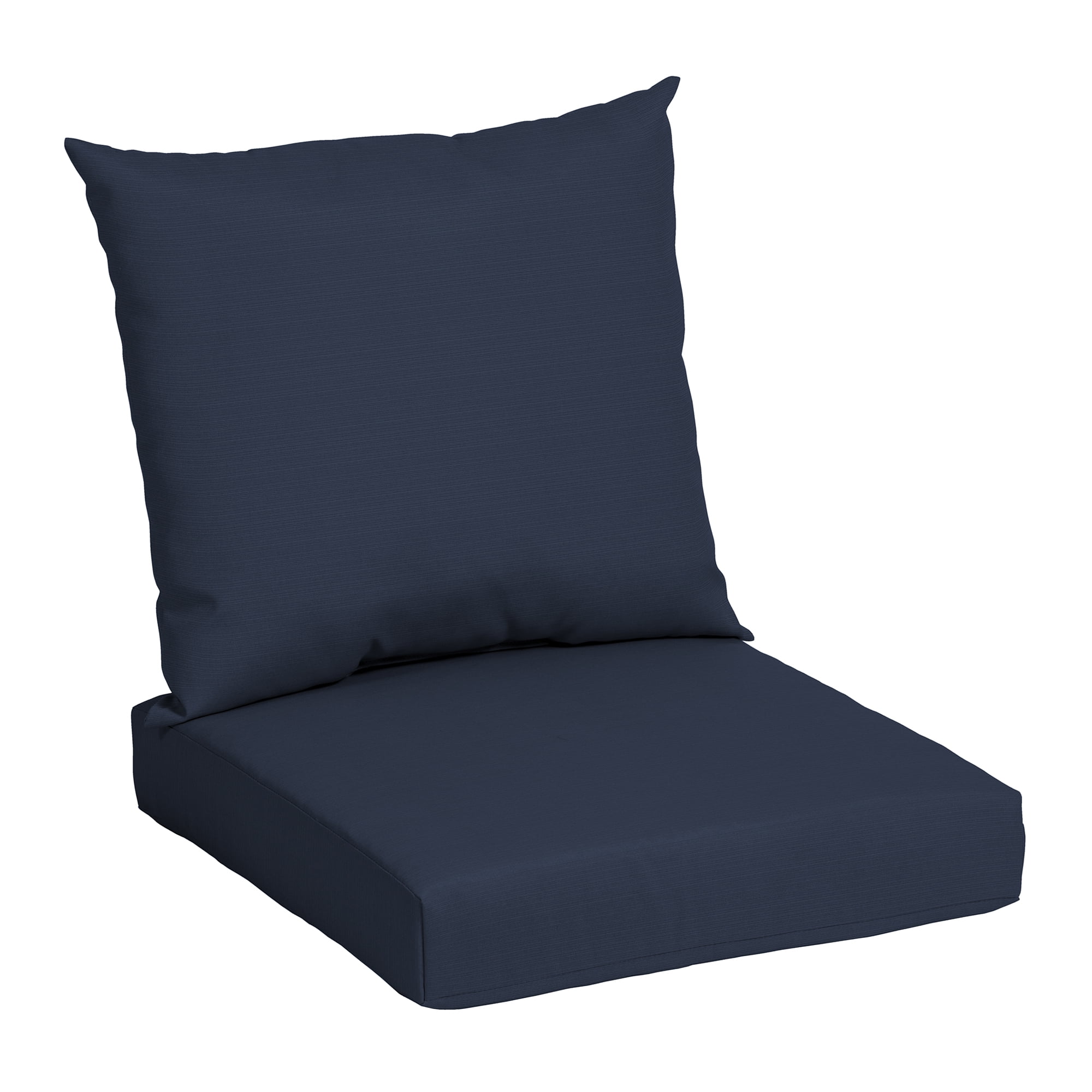 (2 pack) Mainstays 45"L x 22.75"W Navy Blue Rectangle Outdoor 2-Piece Deep Seat Cushion