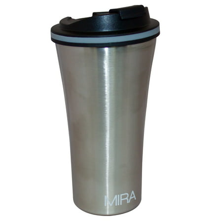 MIRA Stainless Steel Insulated Travel Car Mug | Leak & Spill Proof, Easy to Clean Lid | Double Wall Vacuum Insulated Coffee & Tea Mug Keeps Hot or Cold | 12 Oz (350 ml) | Stainless