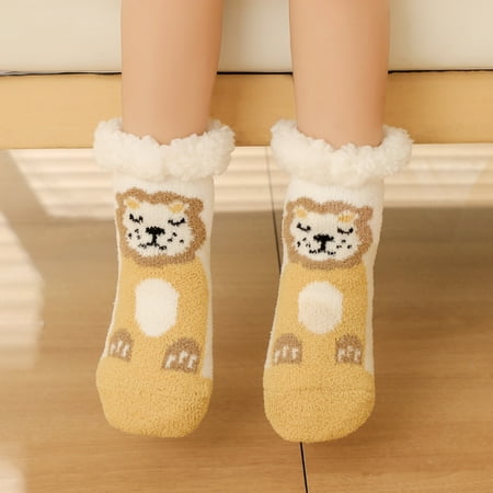 

Winter Sock Keep Warm Non-slip Soft Fluffy Plush Baby Socks Cover Winter Sock Keep Warm Non-slip M Lion