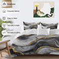 thumbnail image 4 of Marble Black Grey Bedding 3 Piece Duvet Cover Set California King, Modern Fake Stone Gold Foil Wavy Soft Microfiber Comforter Cover with Zipper Closure & Pillowcases, FadeResistant Quilt Cover, 4 of 9