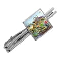 thumbnail image 1 of Dinosaurs Jurassic Dinosaurious Stampede Square Tie Bar Clip Clasp Tack- Silver or Gold, 1 of 5