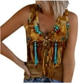 thumbnail image 2 of Sakmal V-Neck Shirts for Women Ethnic Vintage Sleeveless Shirts Going Out Tops, 2 of 5