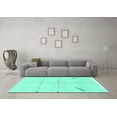 thumbnail image 3 of Ahgly Company Indoor Rectangle Solid Turquoise Blue Modern Area Rugs, 7' x 9', 3 of 4
