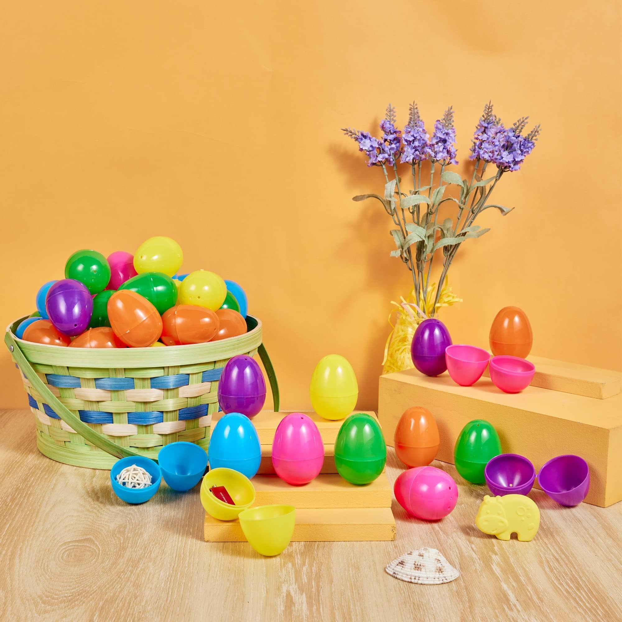 Joyfy 2000 PCS 2.3" Easter Eggs, Empty Plastic Easter Eggs Bulk, Fillable Colorful Bright Eggshell for Easter Hunts, Filling Treats, Basket Stuffers, Classroom Prize Supplies,Party Favors
