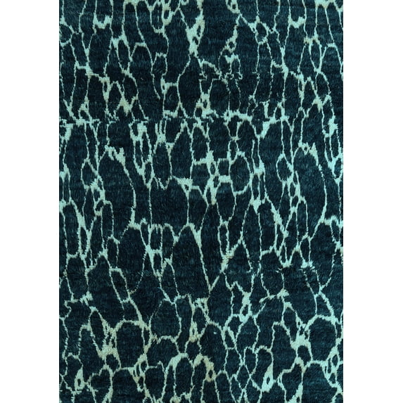 Ahgly Company Indoor Rectangle Oriental Light Blue Modern Area Rugs, 2' x 3'