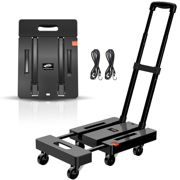 Carretilla de mano plegable SPACEKEEPER de 500 kg de capacidad con 6 ruedas