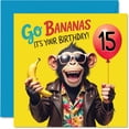 thumbnail image 1 of Tarjeta de cumpleaños Stuff4 Monkey Go Bananas para 15 cumpleaños, 1 of 7