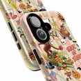 thumbnail image 2 of Curious Monkey Halloween Phone Case, Pastel Vintage Trick or Treat iPhone Cover, Cozy Autumn Patchwork Protective Case for iPhone 16 15 14 13 12 11 Plus Pro Max Mini, 2 of 6