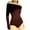 DT--Coffee, variant on DailyTrove Women's Off - Shoulder Bodysuit, Casual Night Out & Party Wear, Stretchy Rayon Blend, Plus Size Friendly