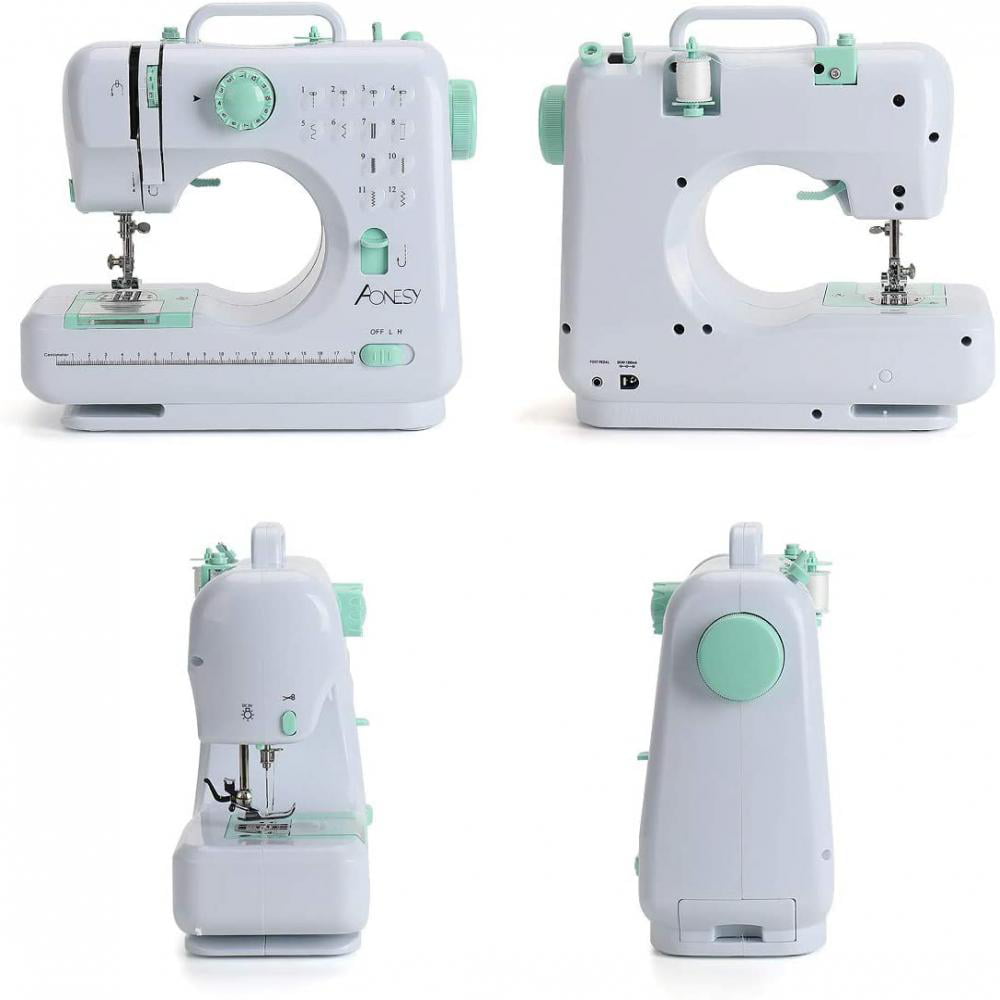 Aonesy Sewing Machine for Beginners, 20 Stitches 2 Speeds, Electric Small  Sewing Machine with Foot Pedal, Automatic Winding for Cloth Girls Adults