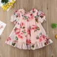 thumbnail image 3 of Cute Baby Girls Dress Flower Puff Sleeves A -line Dress For Baby Girls Holiday Party Baby Girls Clothing, 3 of 4