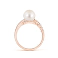 thumbnail image 2 of Angara Freshwater Cultured Pearl Olive Leaf Vine Ring in 14K Rose Gold for Women | June Birthstone Jewelry for Her, 2 of 8