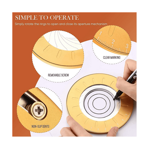 Adjustable Circle Drawing Ruler Tool, Professional Round Circle Drawing Tool, Measuring Ruler (1Pcs)