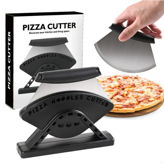 1-Pack Premium Stainless Steel Pizza Cutter Rocker – Sharp Pizza Slicer Blade with Safety Cover, Multi-Function Food Chopper & Knife – Dishwasher Safe