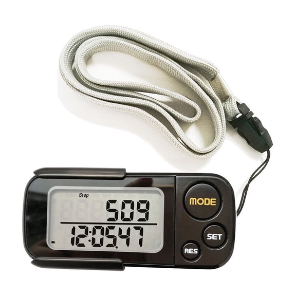 Walking 3D Pedometer with Clip and Strap, Free eBook 30 Days Memory, Accurate Step Counter, Walking Distance Miles/Km, Calorie Counter, Daily Target Monitor, Exercise Time