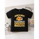 thumbnail image 2 of Boys' Cotton T-shirt, Just A Boy Who Really Loves Chicken Nuggets Letter Print And Chicken Nugget Pattern Print Are Soft And Comfortable Round Neck Short Sleeves, 2 of 7