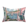 thumbnail image 7 of Yayeee Pillowcase Standard Size Set of 2 Satin Wrinkle Resistant Pillow Case, Pink Boat, 7 of 7