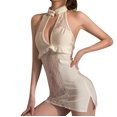 thumbnail image 1 of Gibobby Camisón de lencería sexy para mujer Día de San Valentín Minivestido encaje con abertura en la cerradura para mujer(Blanco,Talla única), 1 of 5