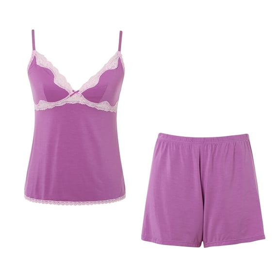 Richie House Women's Summer Knit Pajama Sleepwear Set with Shorts RHW2400
