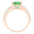 thumbnail image 4 of 2.43ct Princess Cut Green Crystal 18k Pink Rose Gold Engraving Statement Bridal Wedding Designer Ring Size 3.5, 4 of 5