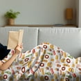 thumbnail image 3 of Food Soft Flannel Fleece Throw Blanket, Minimalist Fast Food Pattern with Hamburger Soda Donuts Beer Cupcake Kebab Hot Dog, Cozy Plush for Indoor and Outdoor Use, 70" x 90", Multicolor, by Ambesonne, 3 of 5